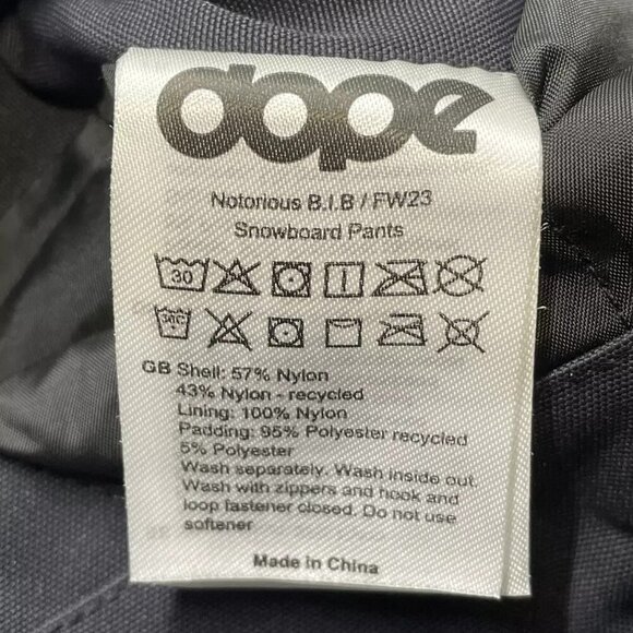 NEW DOPE Men's Snowboard Pants Notorious B.I.B Size XS Black - Picture 4 of 8